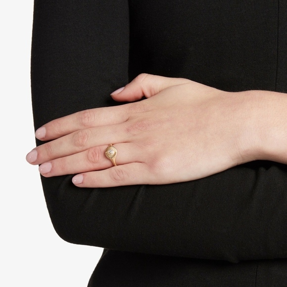 ADINA REYTER 14K Gold Diamond Rays Signet Ring 6 - Picture 3 of 3